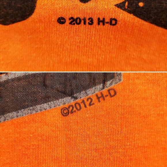 Harley Davidson T-Shirt Question Authority Richmond Virginia Bright Orange XL - Picture 8 of 11